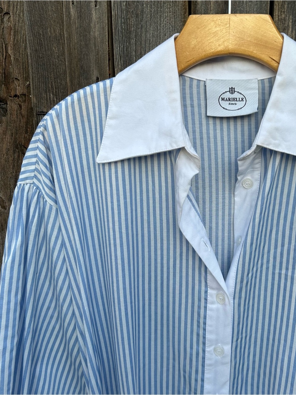 Marielle Almelo Brittany Blue Stripes Dress Egyptian Cotton Blue White OS - Picture 5 of 16